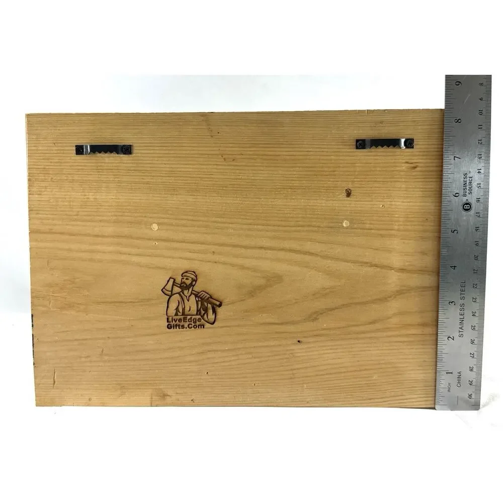 Rustic Wood Pioneer Wagon Key Rack Wall Hanging Live Edge 5 Hook Western Decor